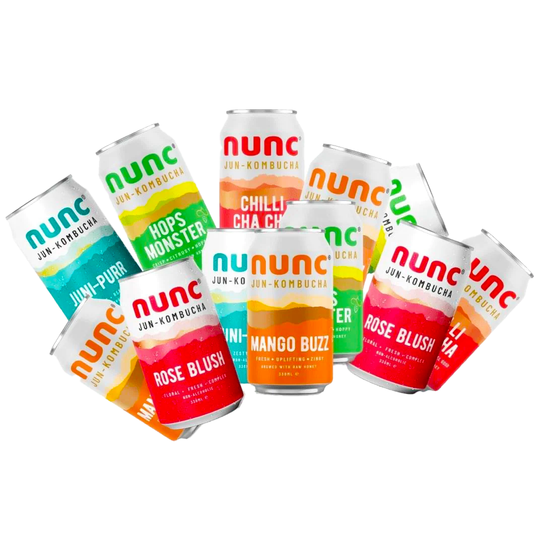 Not sure which flavour of non alcoholic Kombucha you like? Try them all with our mixed box of Sparkling tea drinks