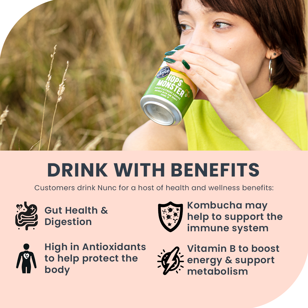 Complex kambucha flavours designed for adults. Don't look out of place in the pub, restaurant, park, outdoors or at home