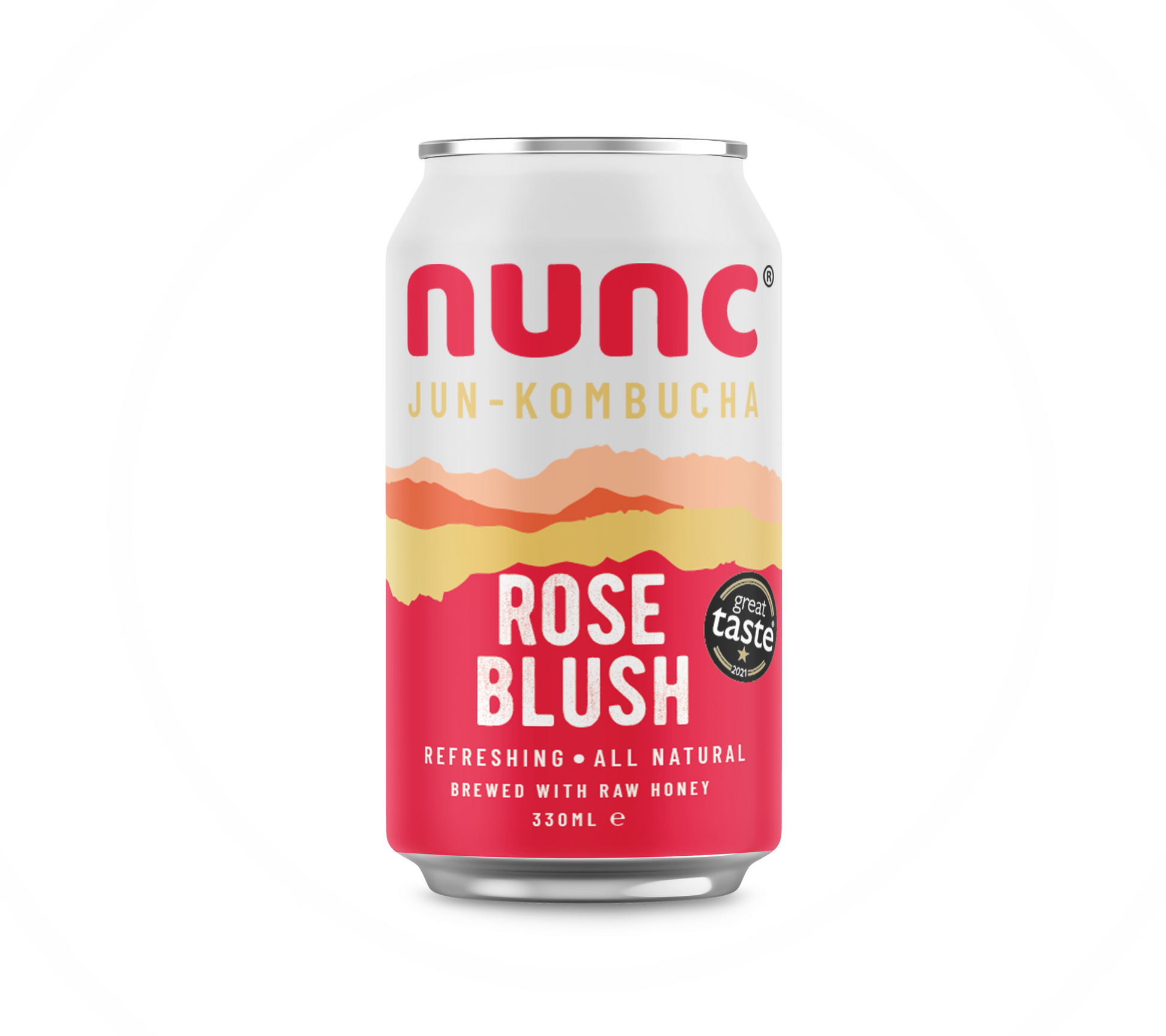 Nuncās award winning Rose Blush kombucha tea drinks is flavoured with rose petals, lavender, chamomile and hibiscus
