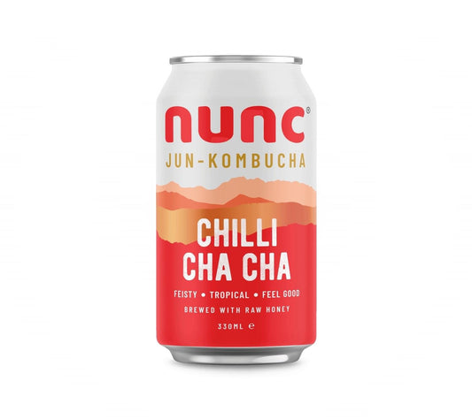 Nunc’s award winning Chilli Cha Cha kombucha tea drinks is flavoured with Mango, Pineapple and Scotch Bonnet Chilli