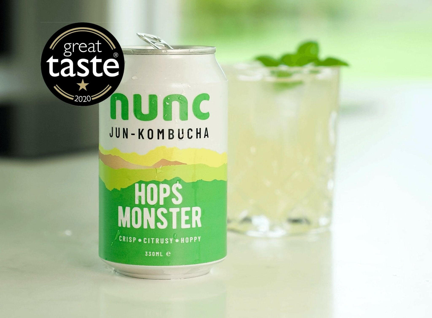 Nunc is crafted by fermenting green tea and raw honey to produce a delicious and refreshing taste