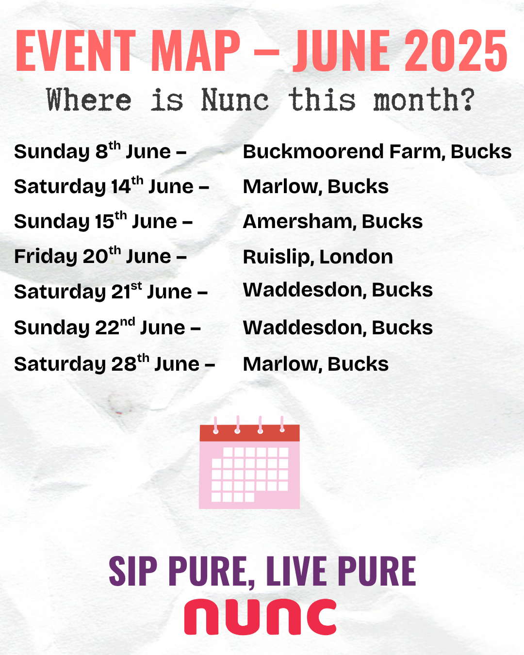 June 2025 Events for Nunc