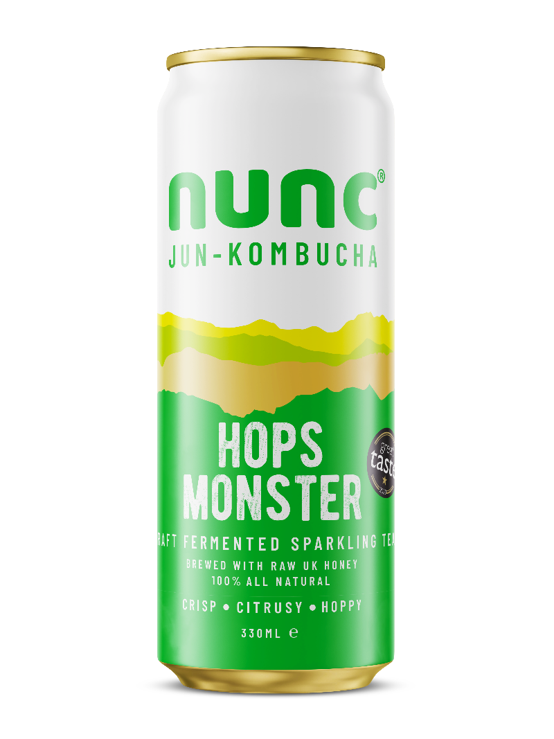 Hops Monster is a fermented sparkling tea drink with a flavour profile similar to a refreshing IPA. The perfect alcohol alternative drink.