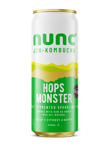 Hops Monster is a fermented sparkling tea drink with a flavour profile similar to a refreshing IPA. The perfect alcohol alternative drink.