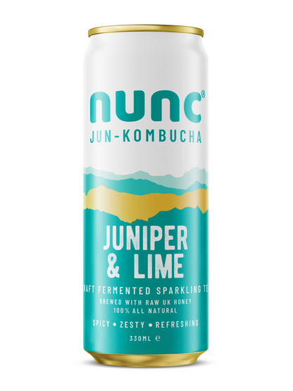 Nunc’s award winning Juni-Purr kombucha tea drinks is flavoured with Juniper berries, lime leaves, fennel seeds and coriander seeds