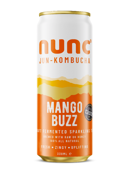 Mango Buzz is crafted with organic mango, organic Peruvian ginger and organic turmeric