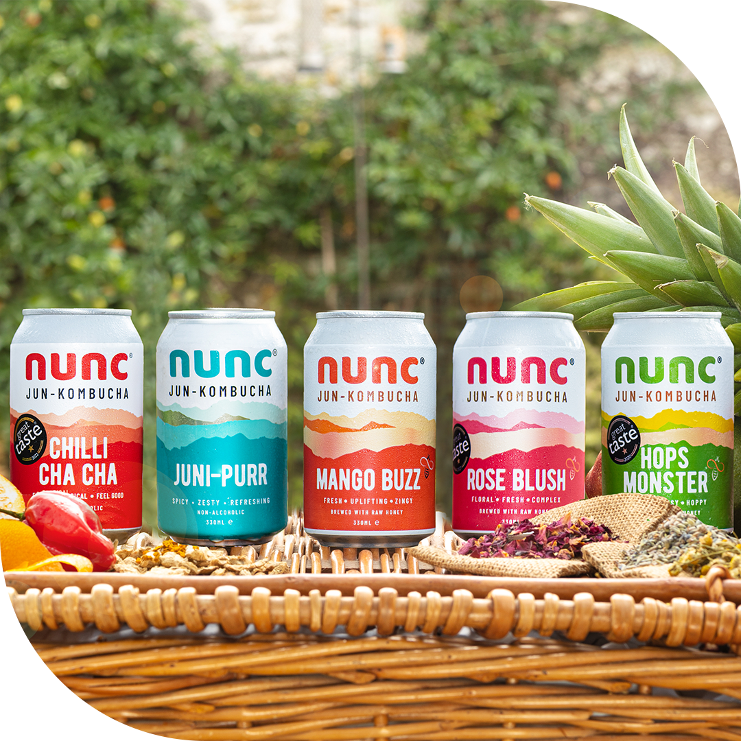 All natural, award winning and delicious nunc. Our Kombucha is available in five flavours. Perfect alcohol alternatives